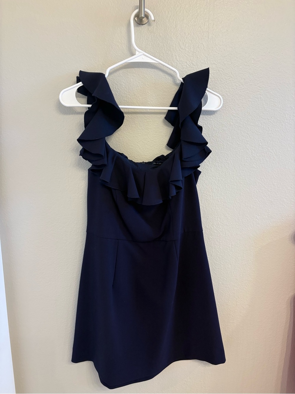 French Connection Navy Ruffle-Trim Dress